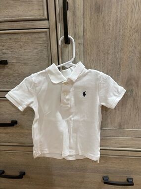 Ralph Lauren White Polo with Navy Pony - Kids